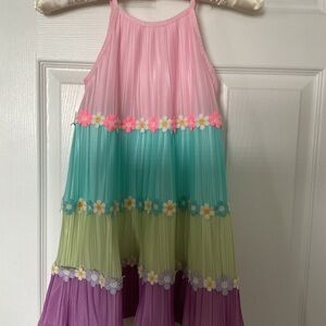 HannahBanana Rainbow Girls Dress NWOT size 7 PURPLE PINK AQUA